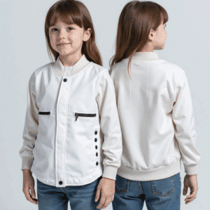 cream children's jacket with zip pockets