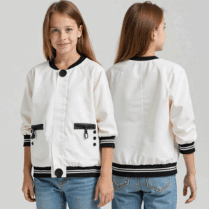 Light cream varsity bomber jacket
