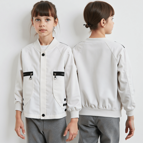 Beige Children's Bomber Jacket (beige children's bomber jacket) 1 beige children's bomber jacket