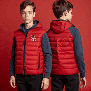 Youth sleeveless red quilted puffer vest