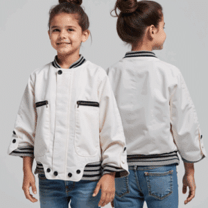 children's bomber jacket with striped trim