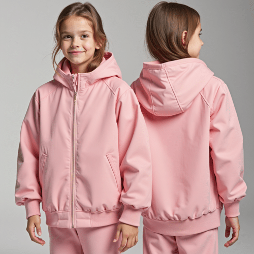 pink hooded kids jacket 1 pink hooded kids jacket