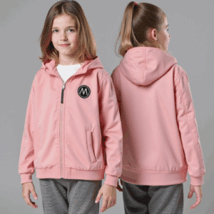pink children's hooded jacket