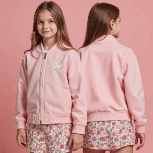 light pink girls zip up jacket