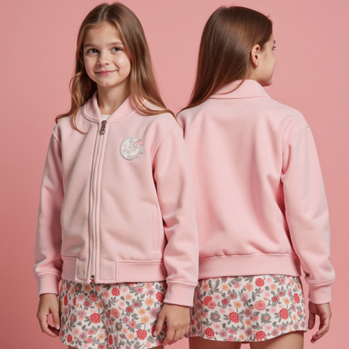 light pink girls zip up jacket 1 light pink girls zip up jacket