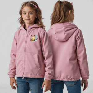 pink zip-up hooded jacket for kids