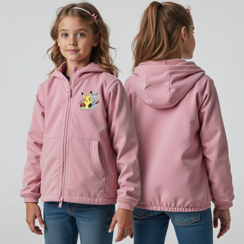 Pink Zip-Up Hooded Jacket for Kids 1 pink zip-up hooded jacket for kids