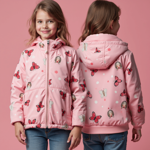 Pink Girls Winter Jacket With Hood - OEM by Eton 1 pink girls winter jacket with hood