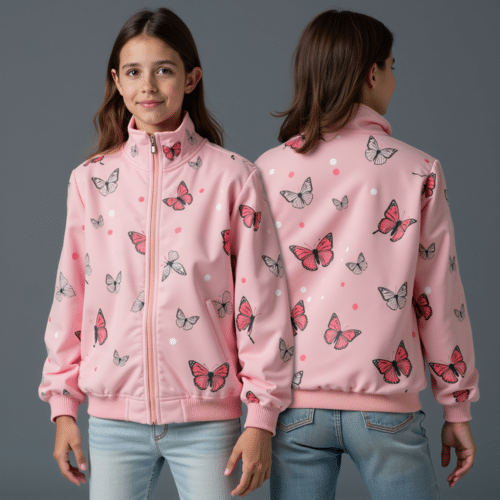 Pastel Pink Butterfly Jacket for Kids 1 pastel pink butterfly jacket for kids