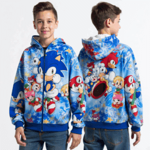 Sonic full zip hoodie for kids