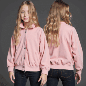 pink kids zip hoodie with pockets