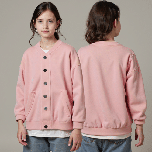 Kids pink button-up jacket - OEM by Eton 1 Kids pink button-up jacket