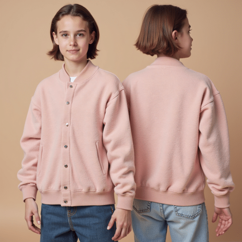 pink fleece varsity jacket with snaps 1 pink fleece varsity jacket with snaps