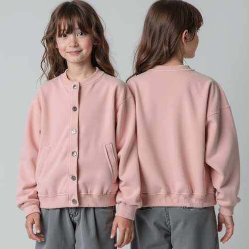 children's pink button-up sweatshirt jacket - Kids Everyday Wear 1 children's pink button-up sweatshirt jacket