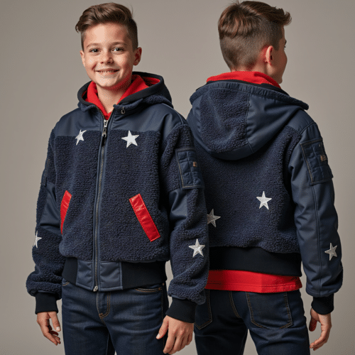 Boys Plush sherpa bomber jacket 1 boys plush sherpa bomber jacket