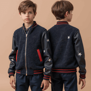 kids bomber jacket with star patches