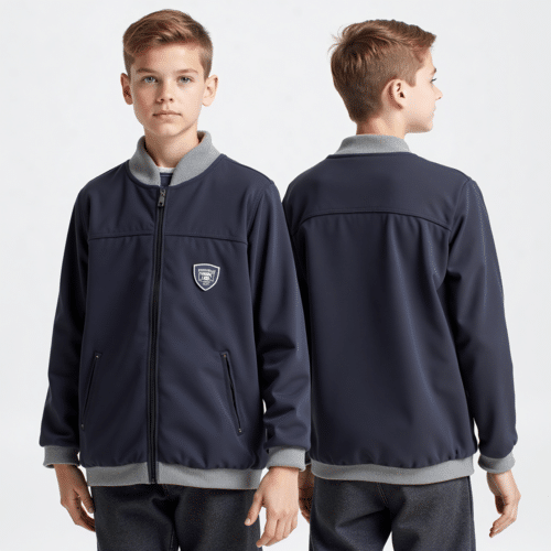 Boys Navy Zip Jacket with Patch 1 boys navy zip jacket with patch