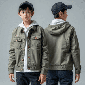 Boys olive green casual jacket
