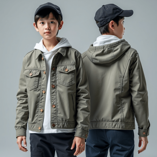 Boys olive green casual jacket 1 Boys olive green casual jacket