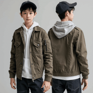boys khaki cotton utility jacket