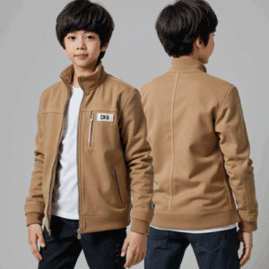 tan zip-up jacket for kids