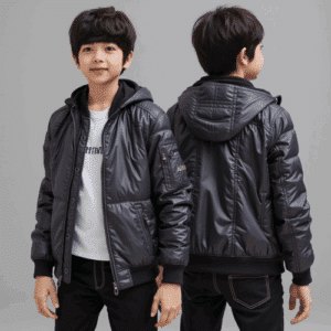 kids hooded bomber jacket