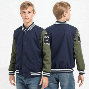 youth varsity jacket navy olive