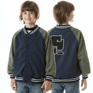children's navy olive varsity jacket
