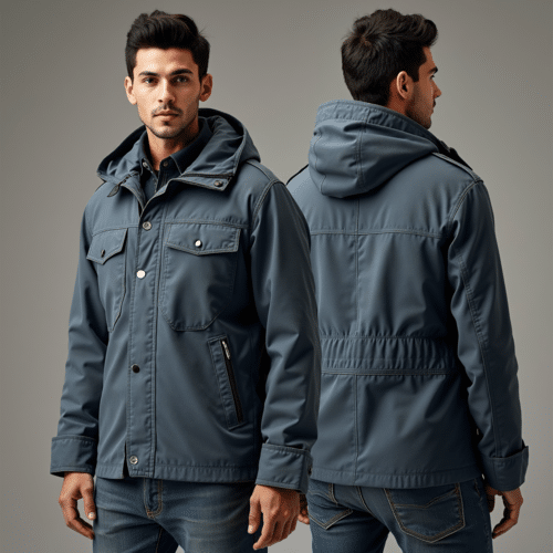 Men's steel blue outdoor jacket by Eton OEM 1 Men's steel blue outdoor jacket