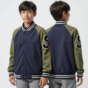 youth navy olive varsity jacket