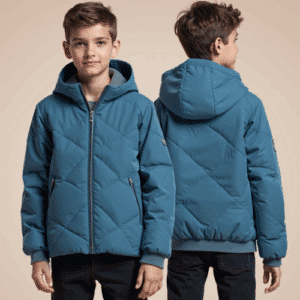 boys teal quilted puffer jacket