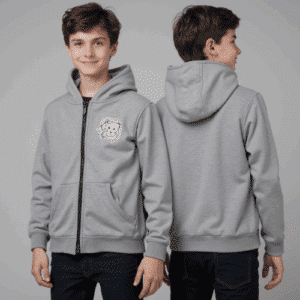 grey full-zip hoodie for boys