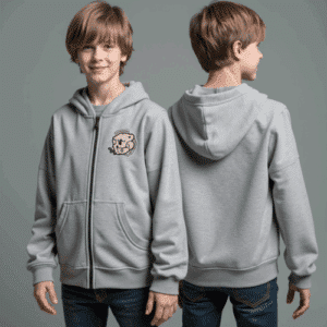 youth zip-up hoodie kangaroo pocket