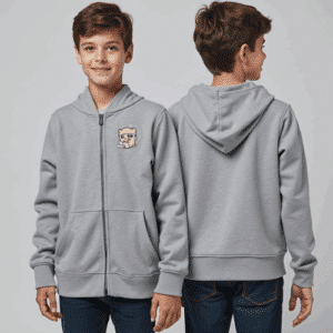 kids grey full-zip hoodie