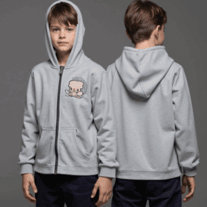 kids bear graphic zip hoodie