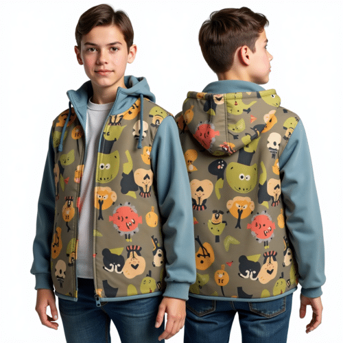 children's multicolor monster zip hoodie