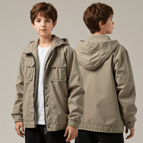 Youth hooded jacket with zip - Relaxed Fit Lightweight Water-Resistant Jacket 1 youth hooded jacket with zip