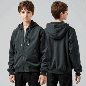 dark hooded jacket with zipper