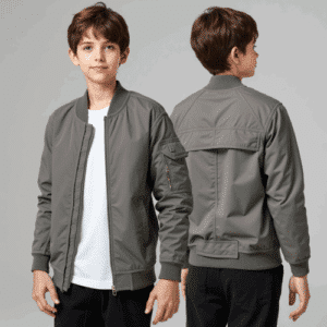 gray bomber jacket with pockets