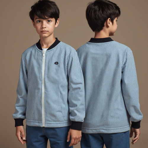 striped zip-up jacket for kids | Eton Garment 1 striped zip-up jacket for kids