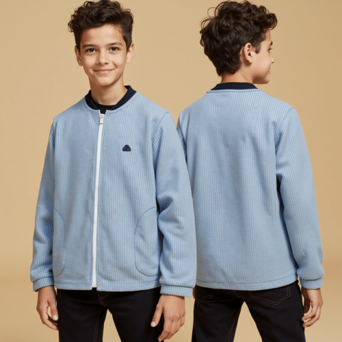 Kids light blue zip-up jacket 1 Kids light blue zip-up jacket