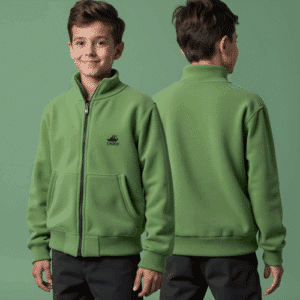 green zip-up fleece jacket for boys
