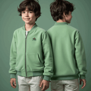 kids light green zip up jacket