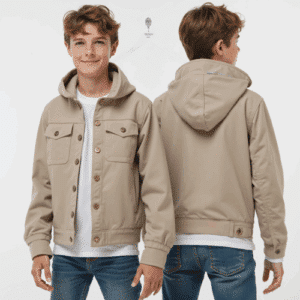 beige hooded jacket for men