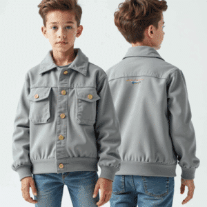 gray boys jacket with pockets