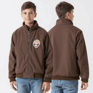 children's brown zip-up jacket