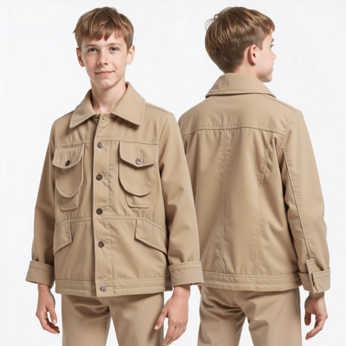kids khaki button up jacket 1 kids khaki button up jacket