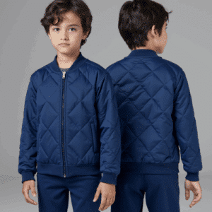 kids quilted bomber jacket navy