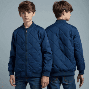 kids navy quilted bomber jacket