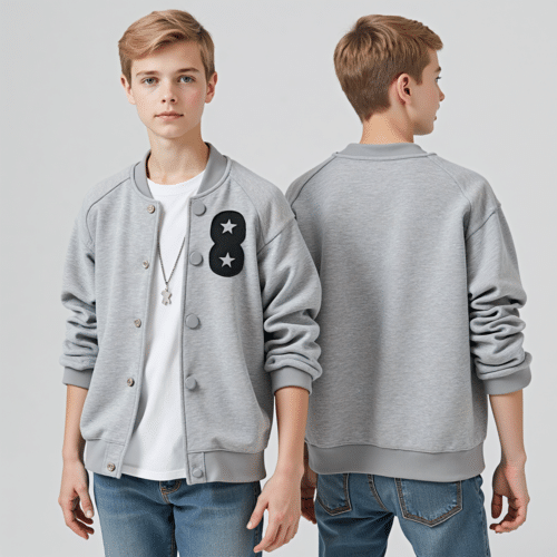 Light Gray Youth Varsity Jacket 1 light gray youth varsity jacket